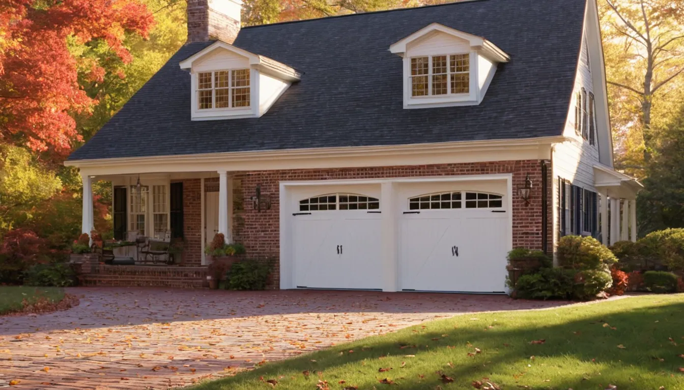 Independent garage door provider fitting a new insulated door on a colonial-style home in Alexandria